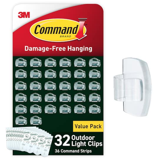 17017CLR-AWVPES All Weather Hooks & Strips - Plastic, Small - 32 Clips & 36 Strips Per Pack